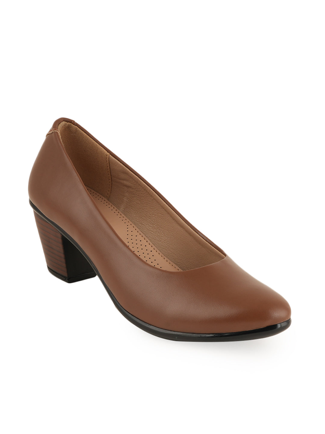 Liscott Solid Block Heel Pumps for Women