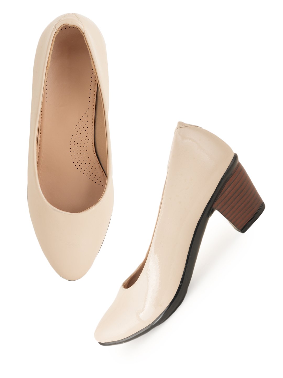 Liscott Solid Block Heel Pumps for Women