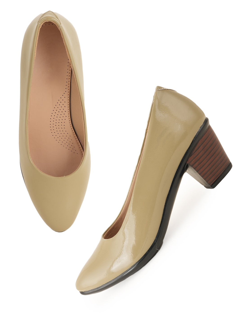 Liscott Solid Block Heel Pumps for Women