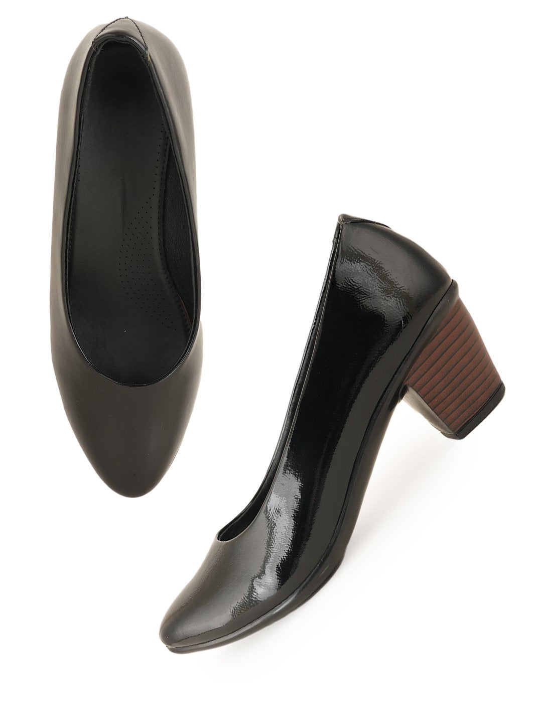 Liscott Solid Block Heel Pumps for Women