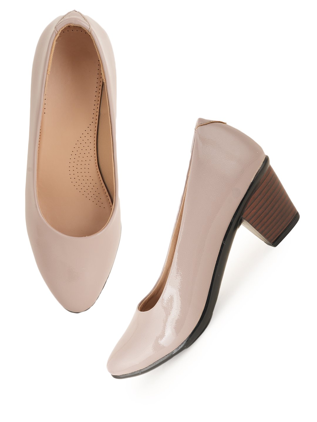 Liscott Solid Block Heel Pumps for Women