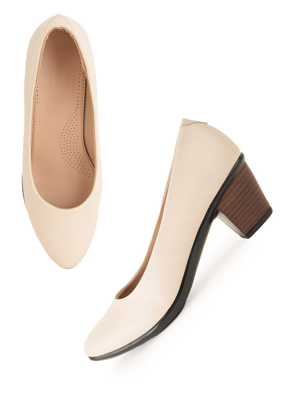 Liscott Solid Block Heel Pumps for Women