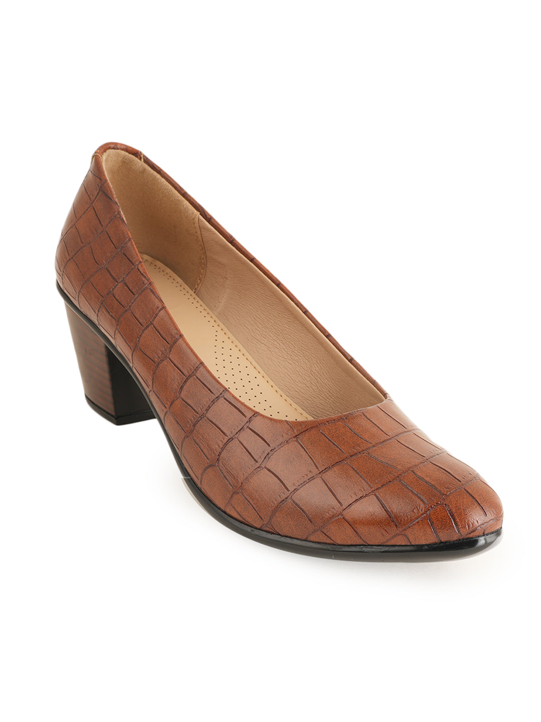 Liscott Solid Block Heel Pumps for Women
