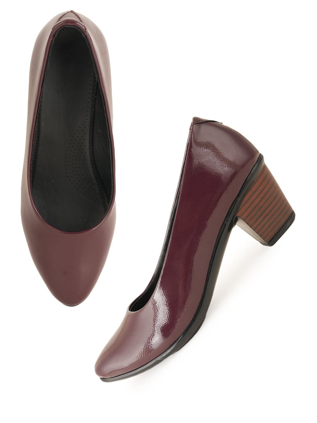 Liscott Solid Block Heel Pumps for Women