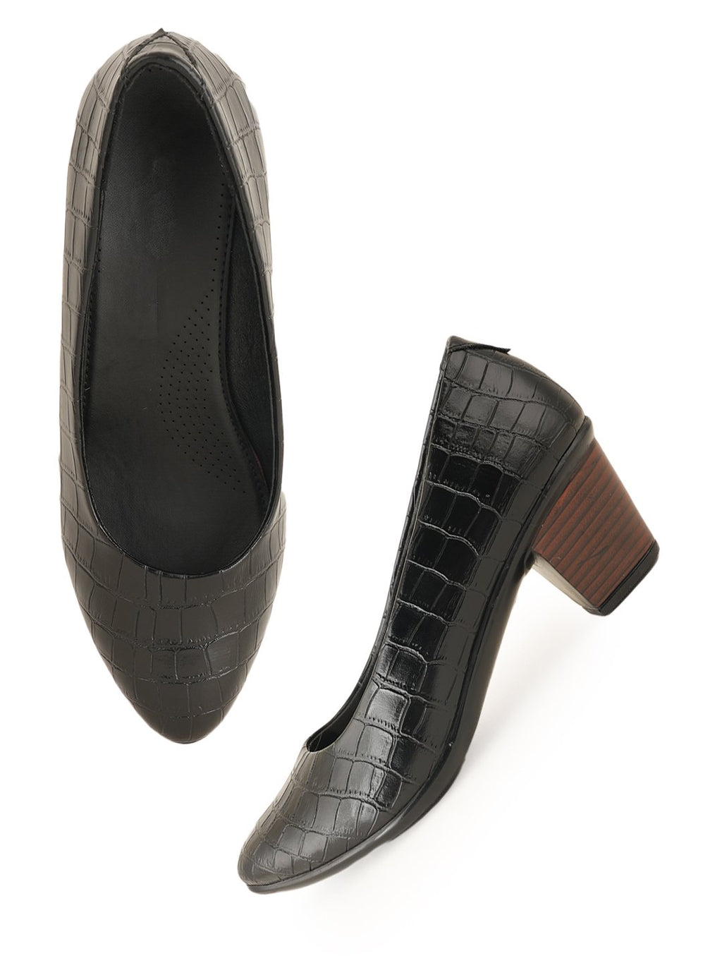 Liscott Solid Block Heel Pumps for Women