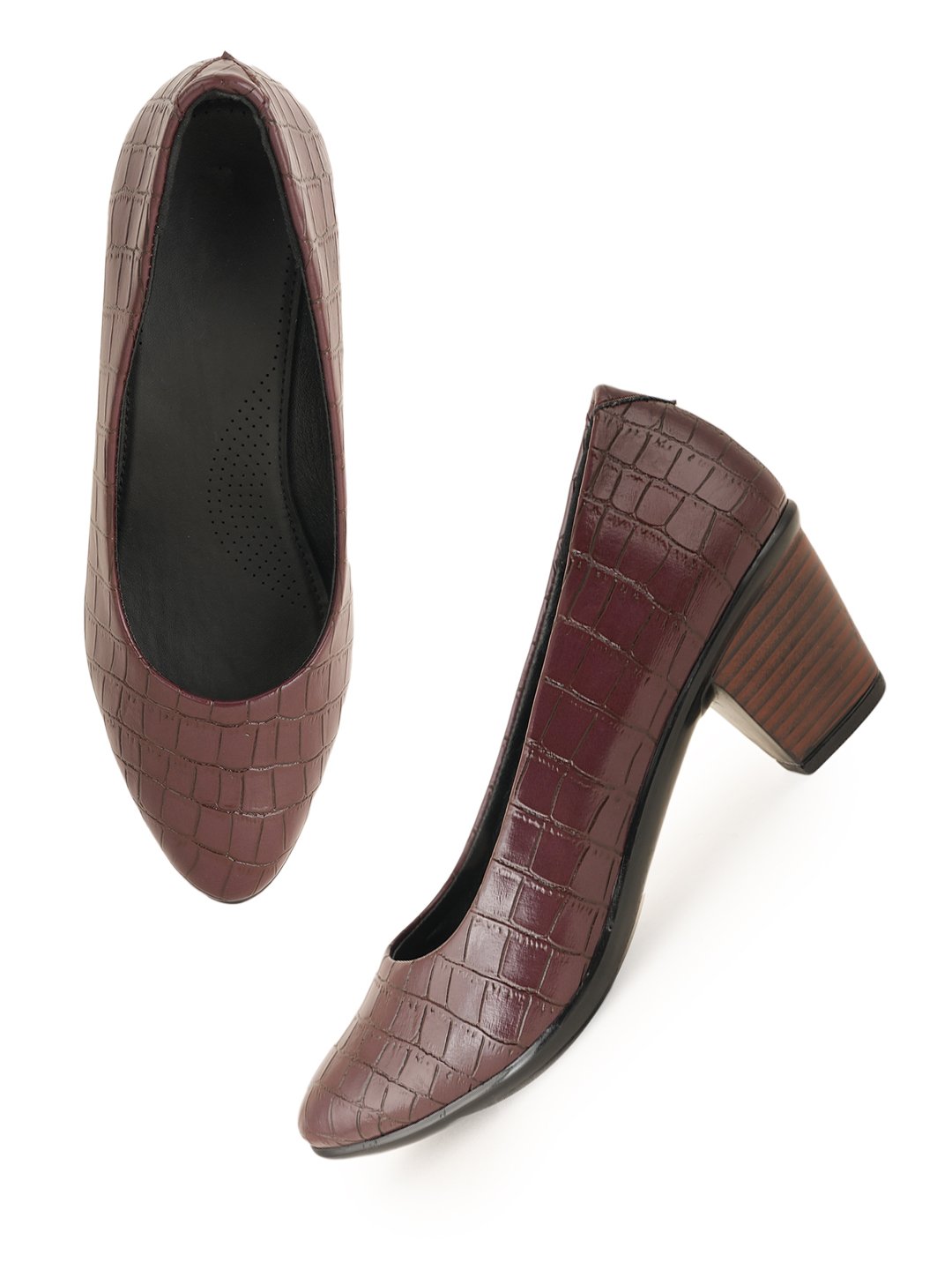 Liscott Solid Block Heel Pumps for Women