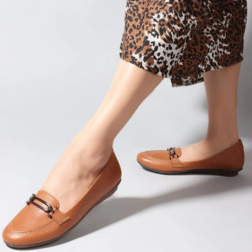 Women Tan Coloured Embellished Lightweight Loafers